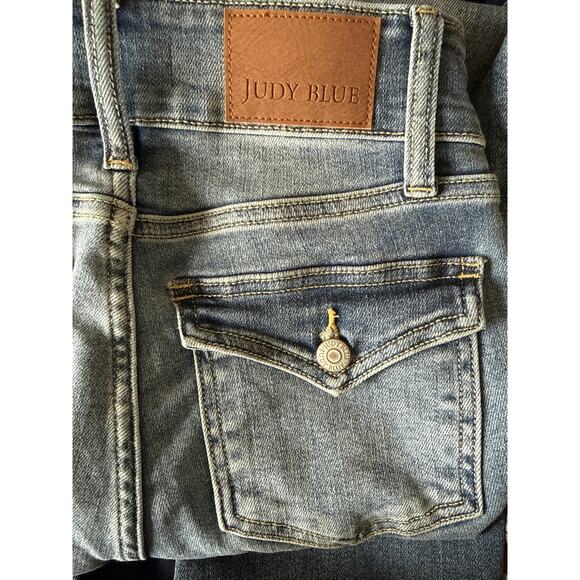 Judy Blue High Rise Flare Jeans Women’s Size 0/24 Stretch Denim JB82530MD EUC - Picture 8 of 12